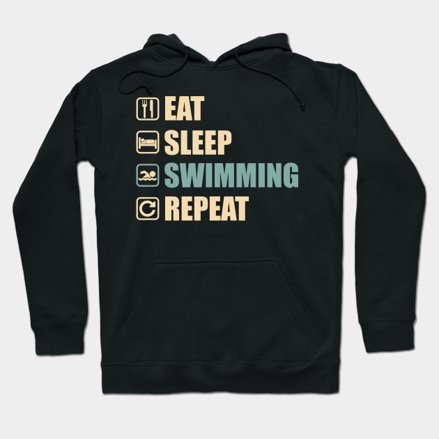 Eat Sleep Swimming Repeat - Funny Swimming Lovers Gift Hoodie by DnB